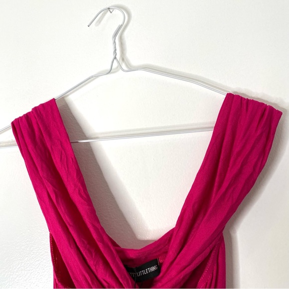 PrettyLittleThing Pink Wrap Bardot Thong Bodysuit NWT - Picture 4 of 9